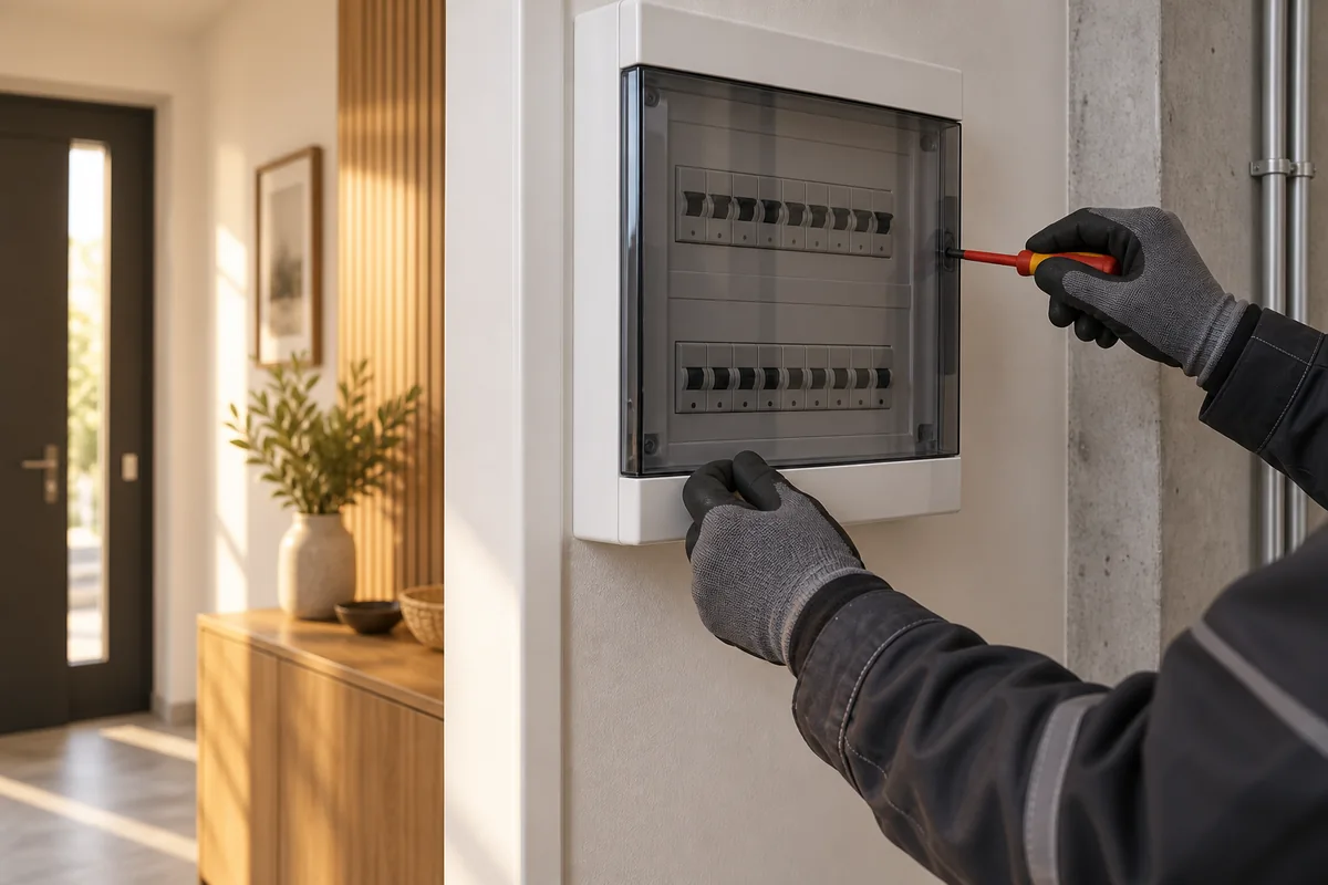 Elektrik panosu üzerinde bakım çalışması